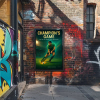 Champion's Game Field Hockey Sports Poster PosterGoat
