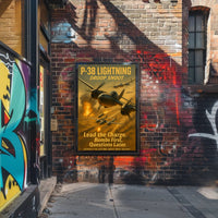 Lockheed P-38 Lightning Droop Snoot WWII Poster