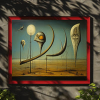 Surreal Birdscape in Otherworldly Realm: Abstract or Artistic Poster
