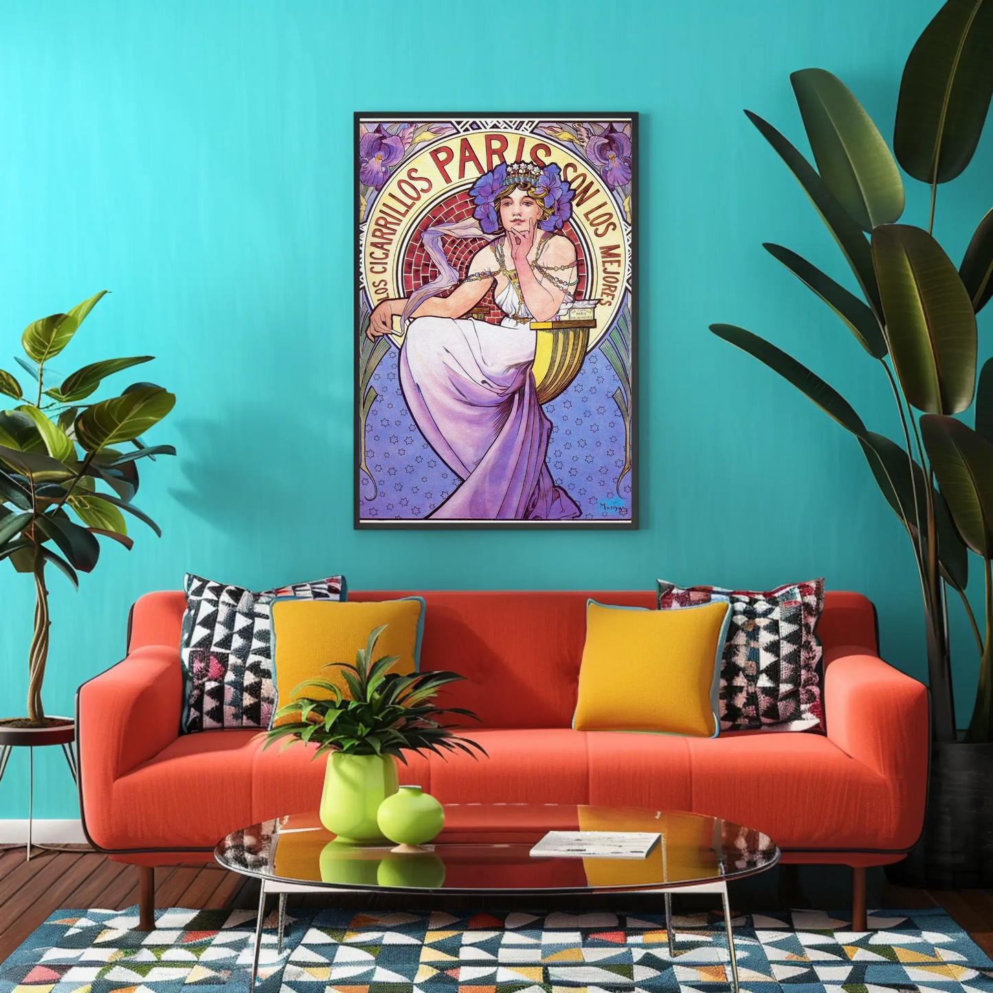 Paris Cigarette Art Nouveau Vintage Travel Poster