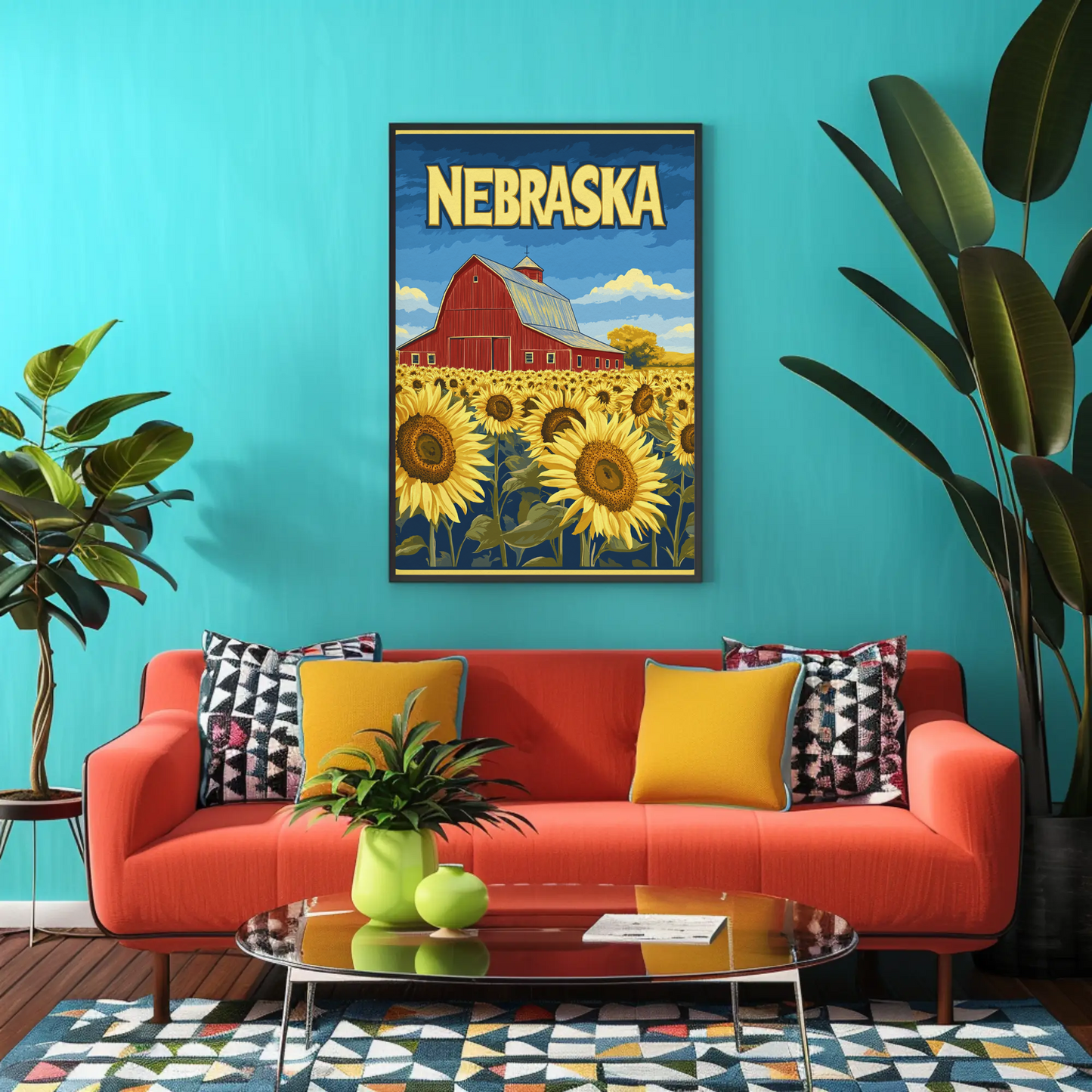 Nebraska Sunflower Fields Poster