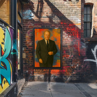 Vibrant Abstract Geometric Man in Suit Artistic Poster