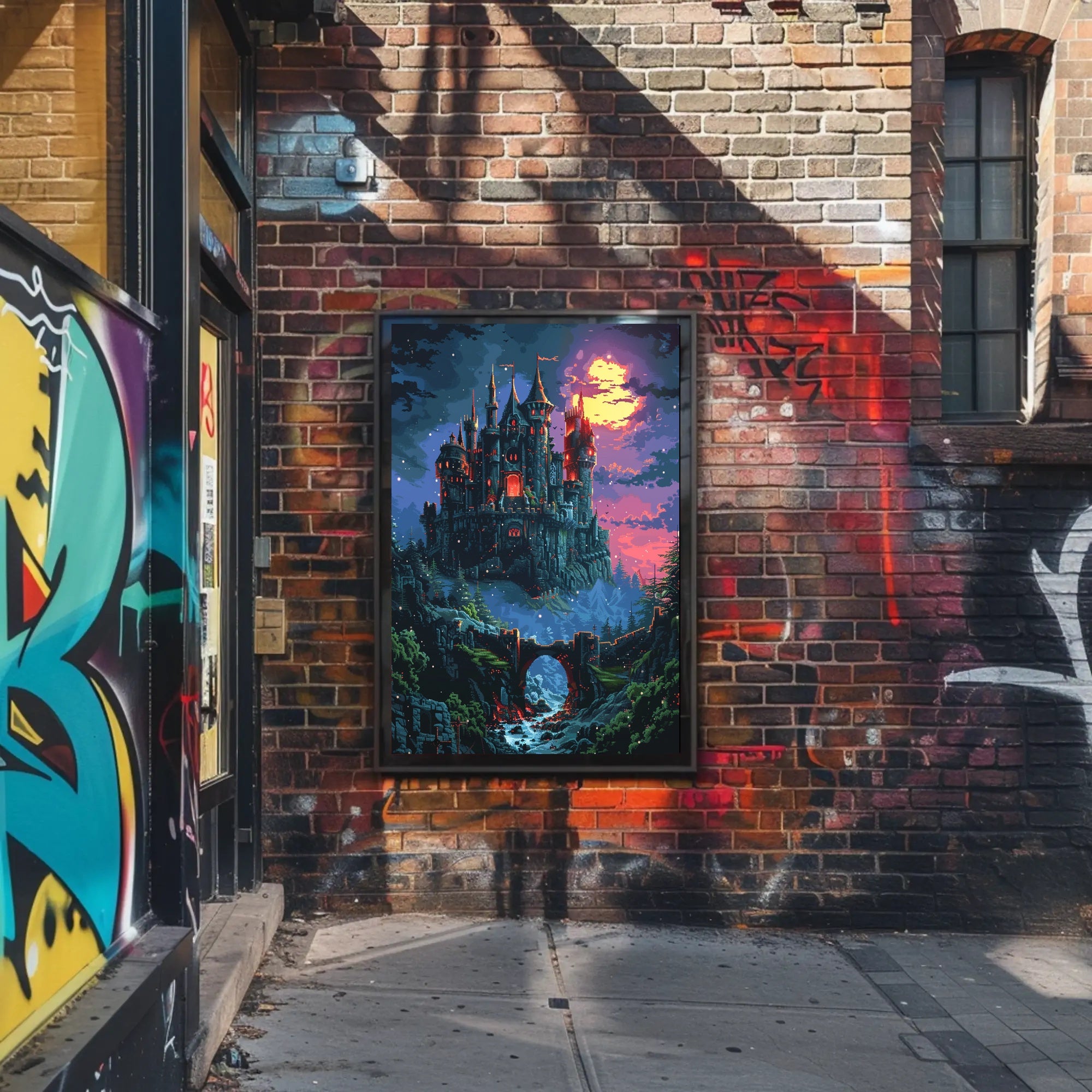 Enchanted Castle at Dusk Wall Art Poster Print PosterGoat