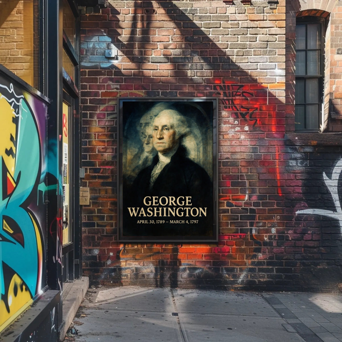George Washington 1st President of the United States Double Exposure Poster