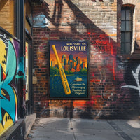 Welcome To Louisville Scenic Cityscape Art Inspiration Decor Lovers Wanderlust Souls Wall Art Poster