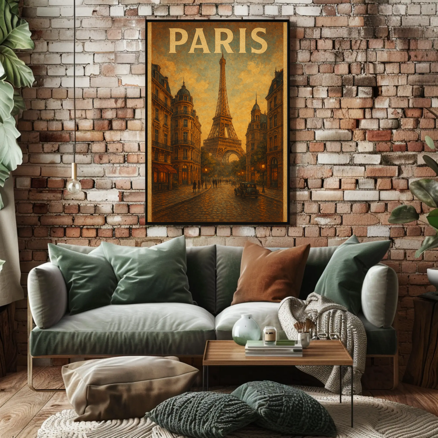 Paris Eiffel Tower Evening Travel Poster
