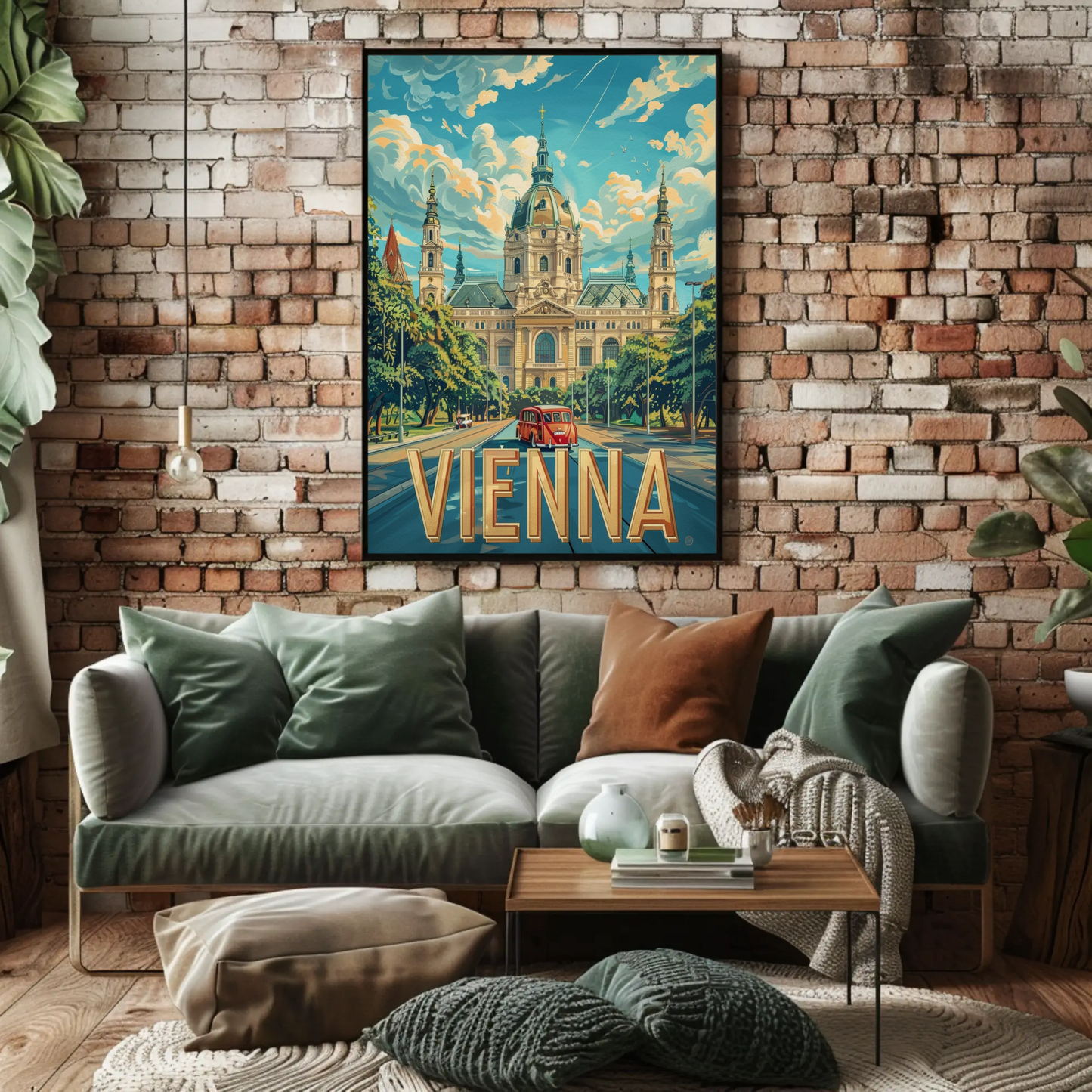 Vienna Austria Grand Palace Domes Road Travel Poster