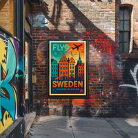 Experience Sweden Vibrant Cityscape Travel Poster PosterGoat
