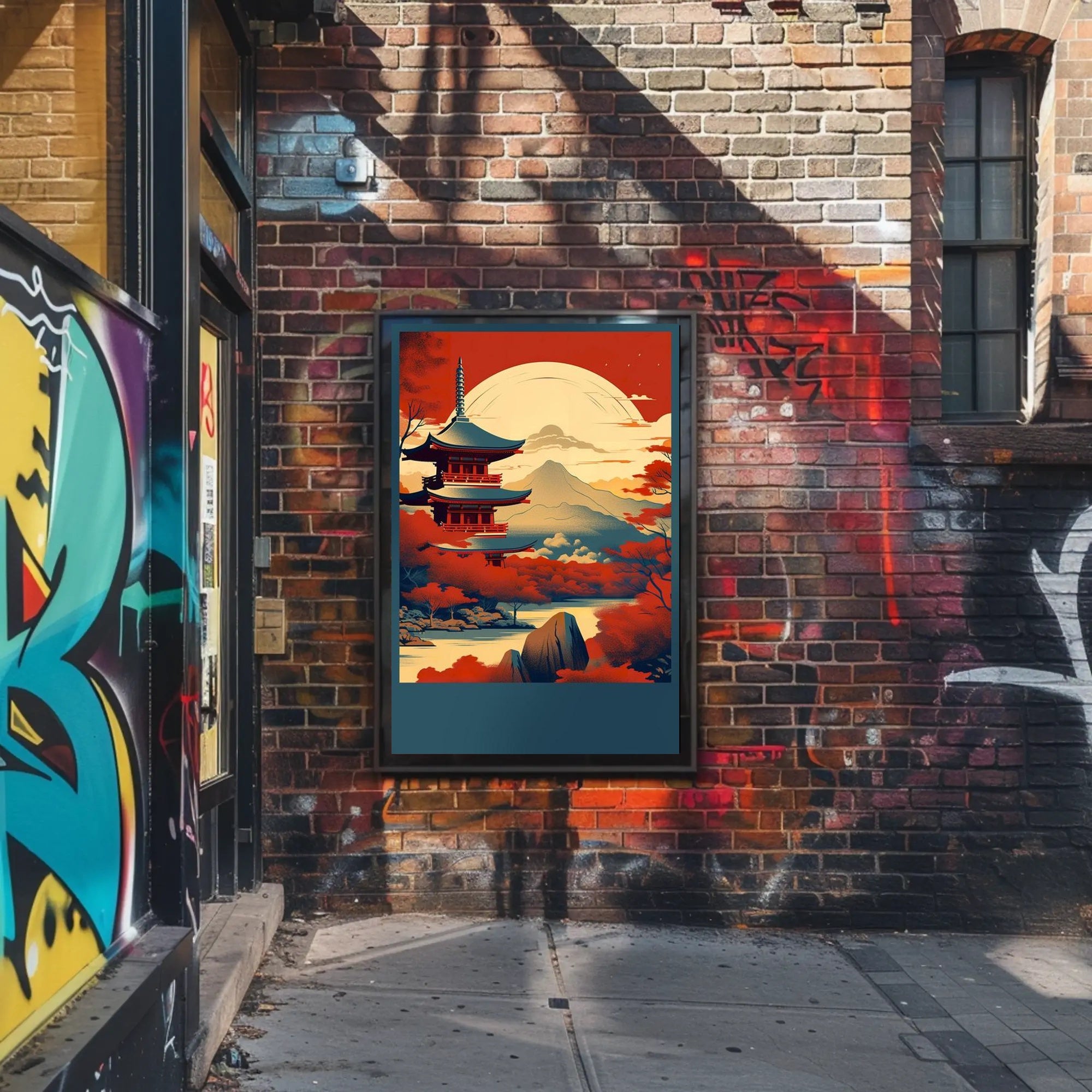 Tranquil Autumn Landscape Pagoda Poster