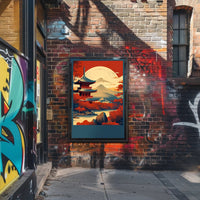 Tranquil Autumn Landscape Pagoda Poster