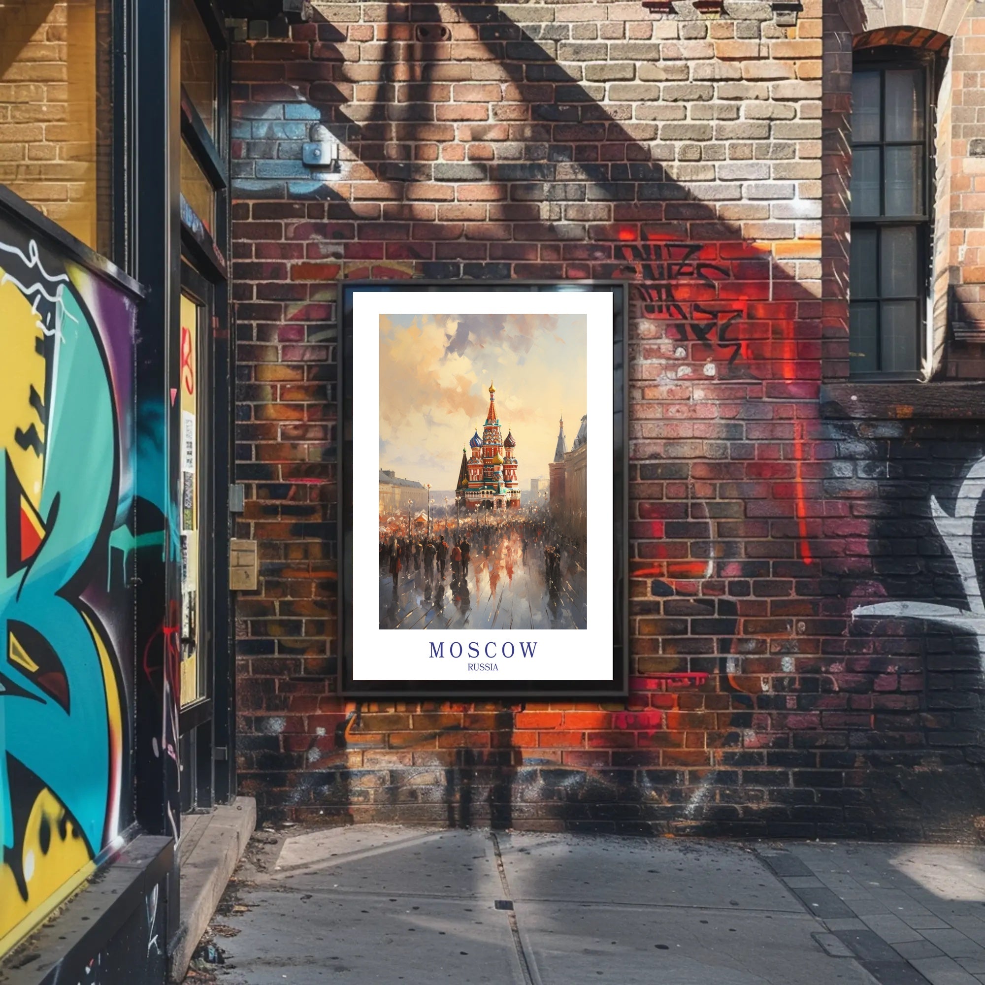 Moscow Urban Life Impressionistic Travel Poster PosterGoat