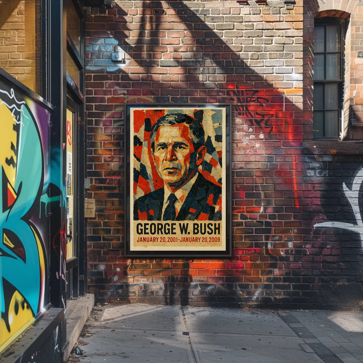 George W. Bush 43rd President of the United States Layered paper Collage Poster