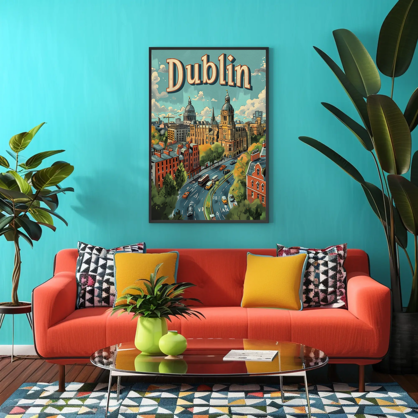 Vintage Poster - Dublin Skyline View