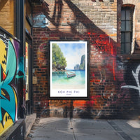 Koh Phi Phi Watercolor Artwork Travel Poster PosterGoat