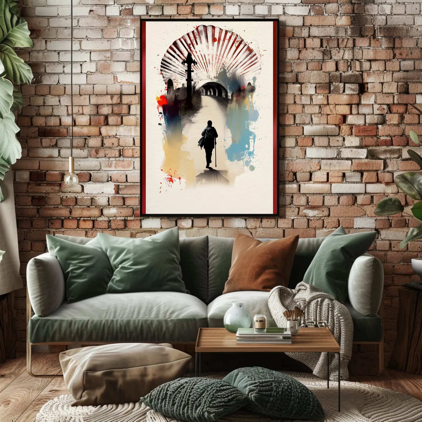 Pilgrim Shell Road Camino De Santiago Travel Poster