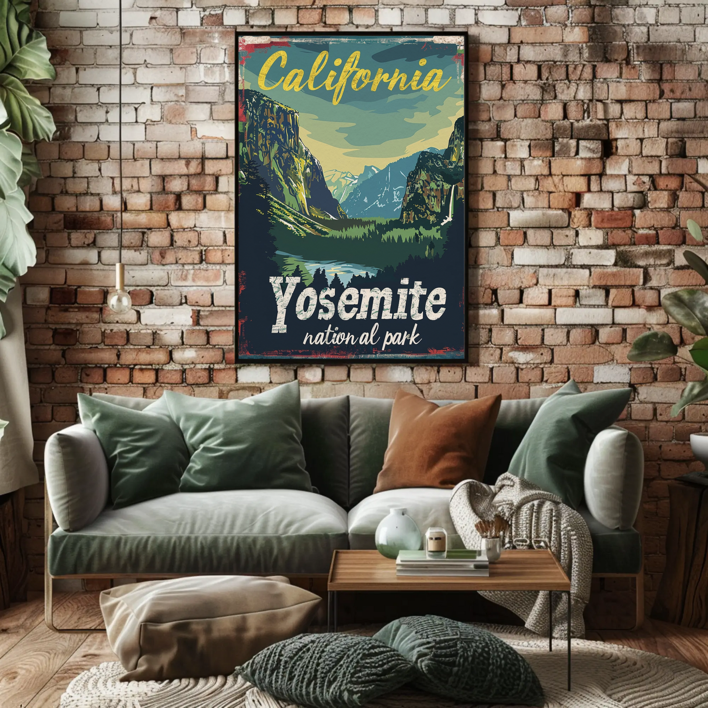 California Yosemite Valley Scenic Travel Poster
