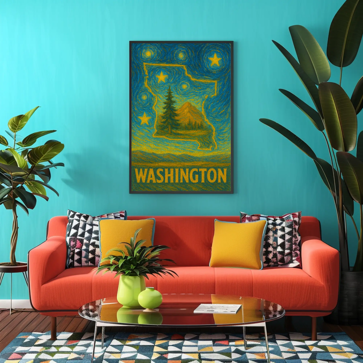 Washington Starry Night Poster