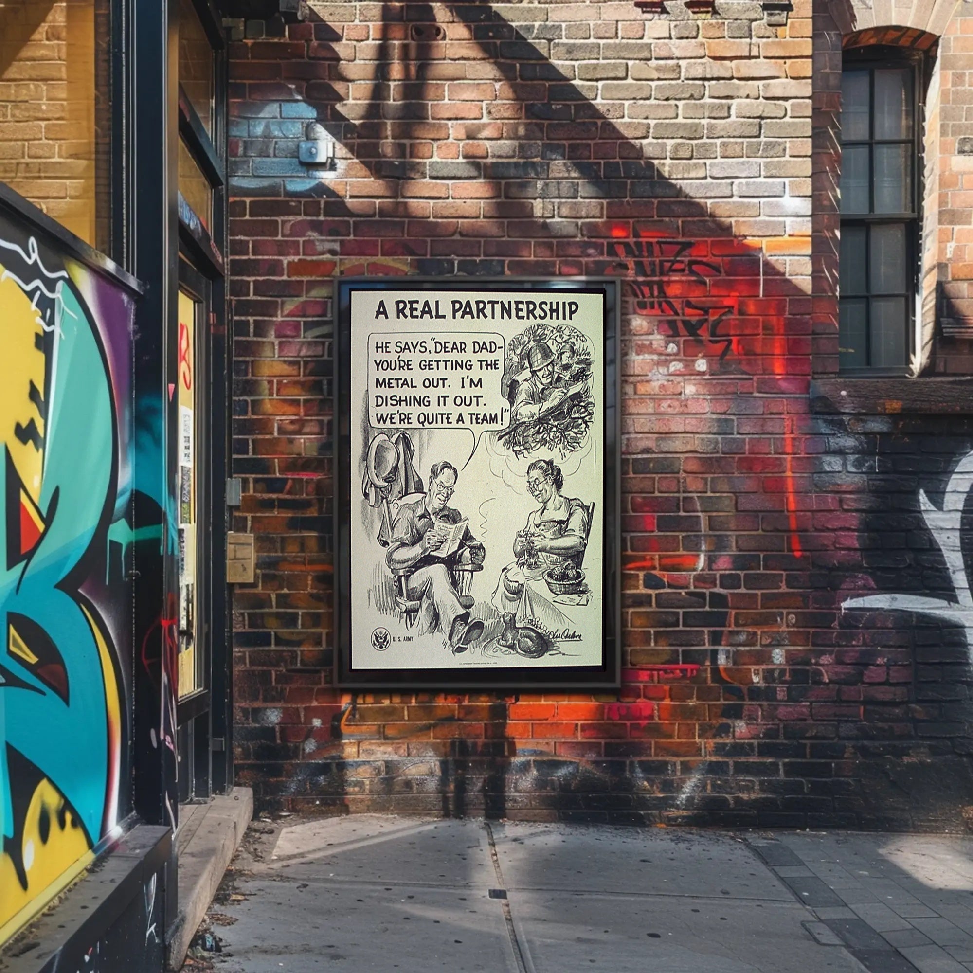 Vintage Soldier and Family WWII Propaganda Poster