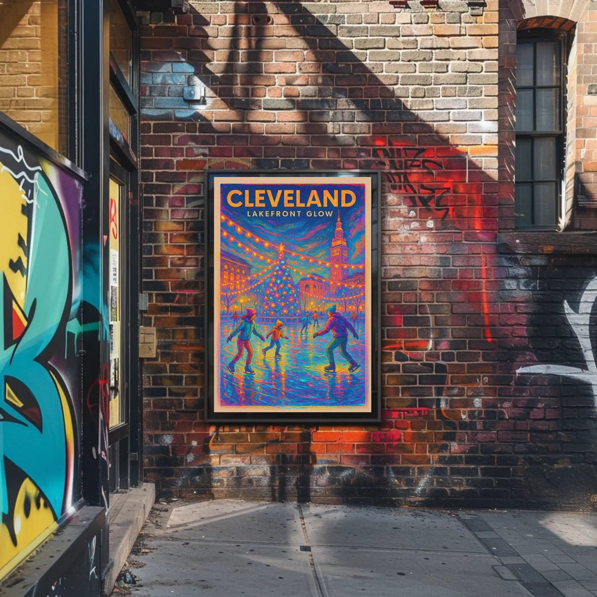 Cleveland Lakefront Glow Poster