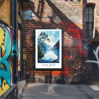 Serene Loch Ness Watercolor Landscape Travel Poster PosterGoat