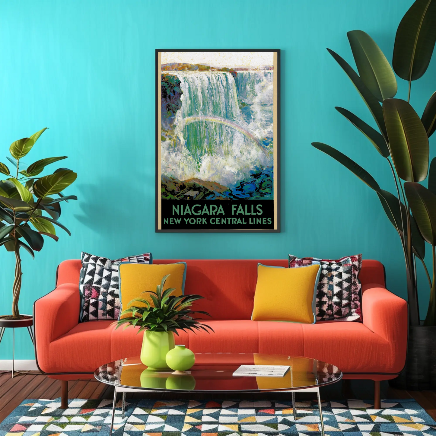 Niagara Falls New York Central Lines Vintage Poster