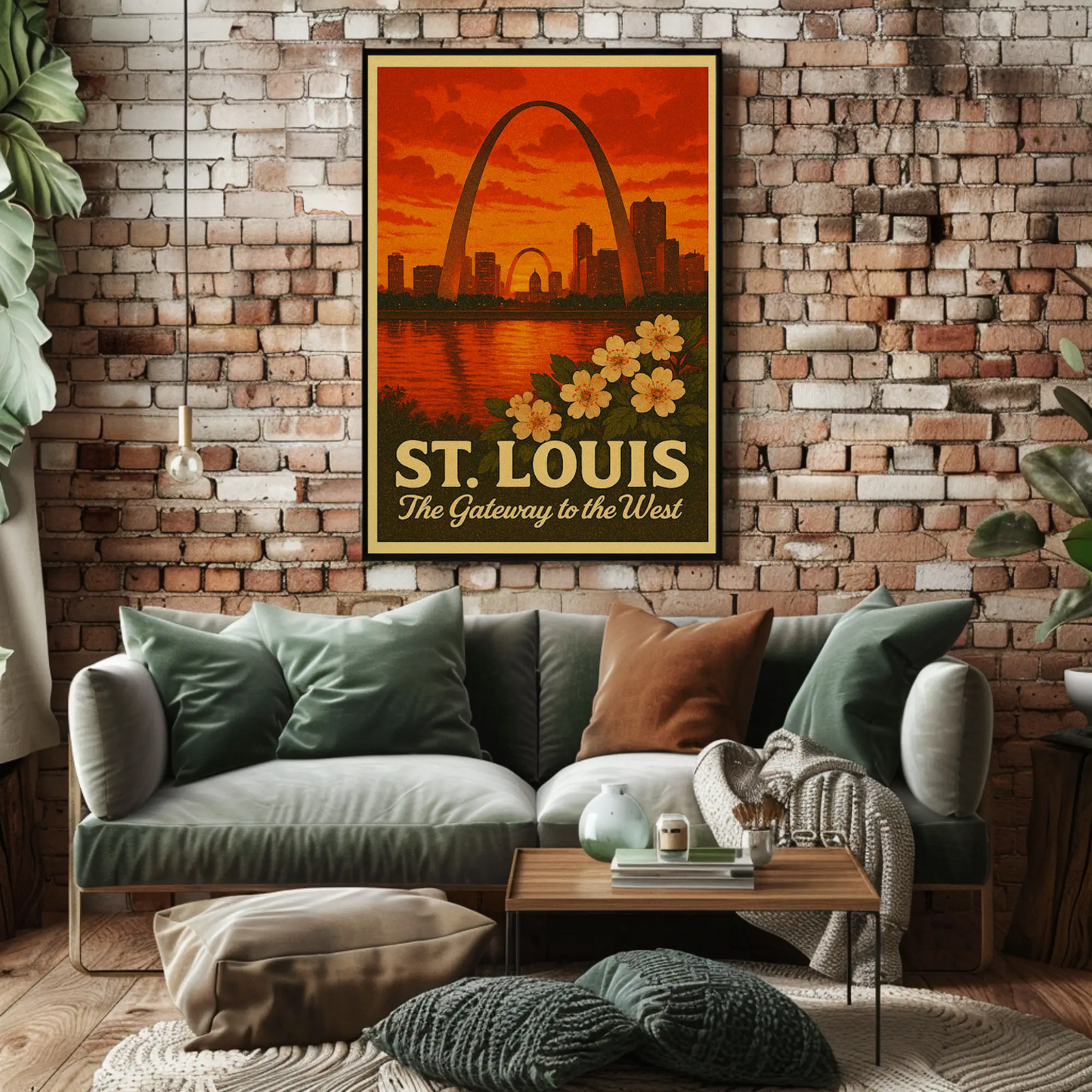 St Louis Missouri Gateway Arch Sunset Skyline Poster