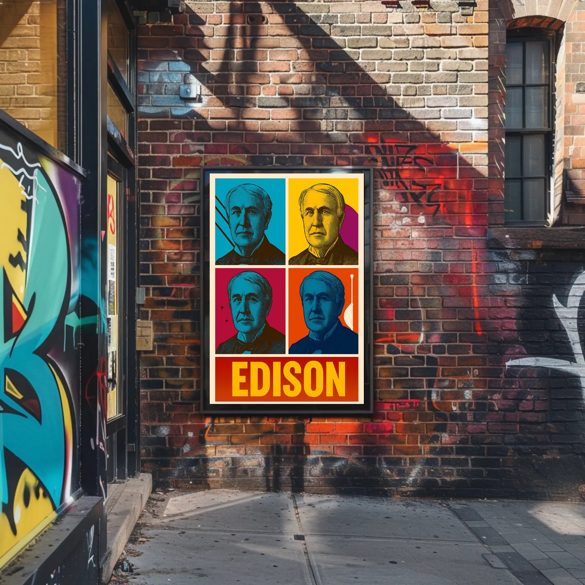 Edison Pop Art Portrait – Historical or Presidential Poster