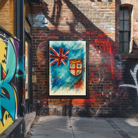 Fiji Flag Watercolor Art Poster