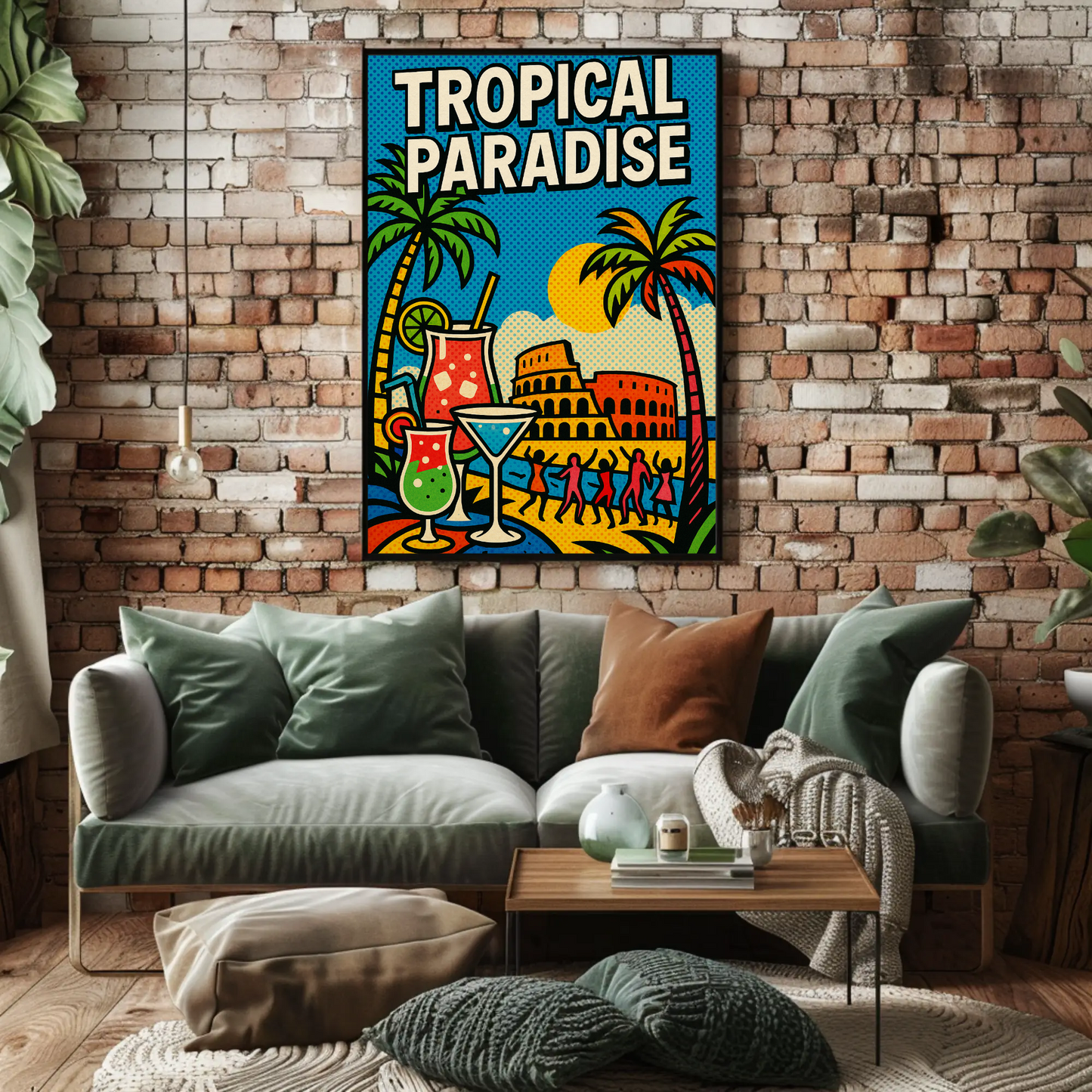 Tropical Paradise Pop Art Cocktail Beach Poster Poster
