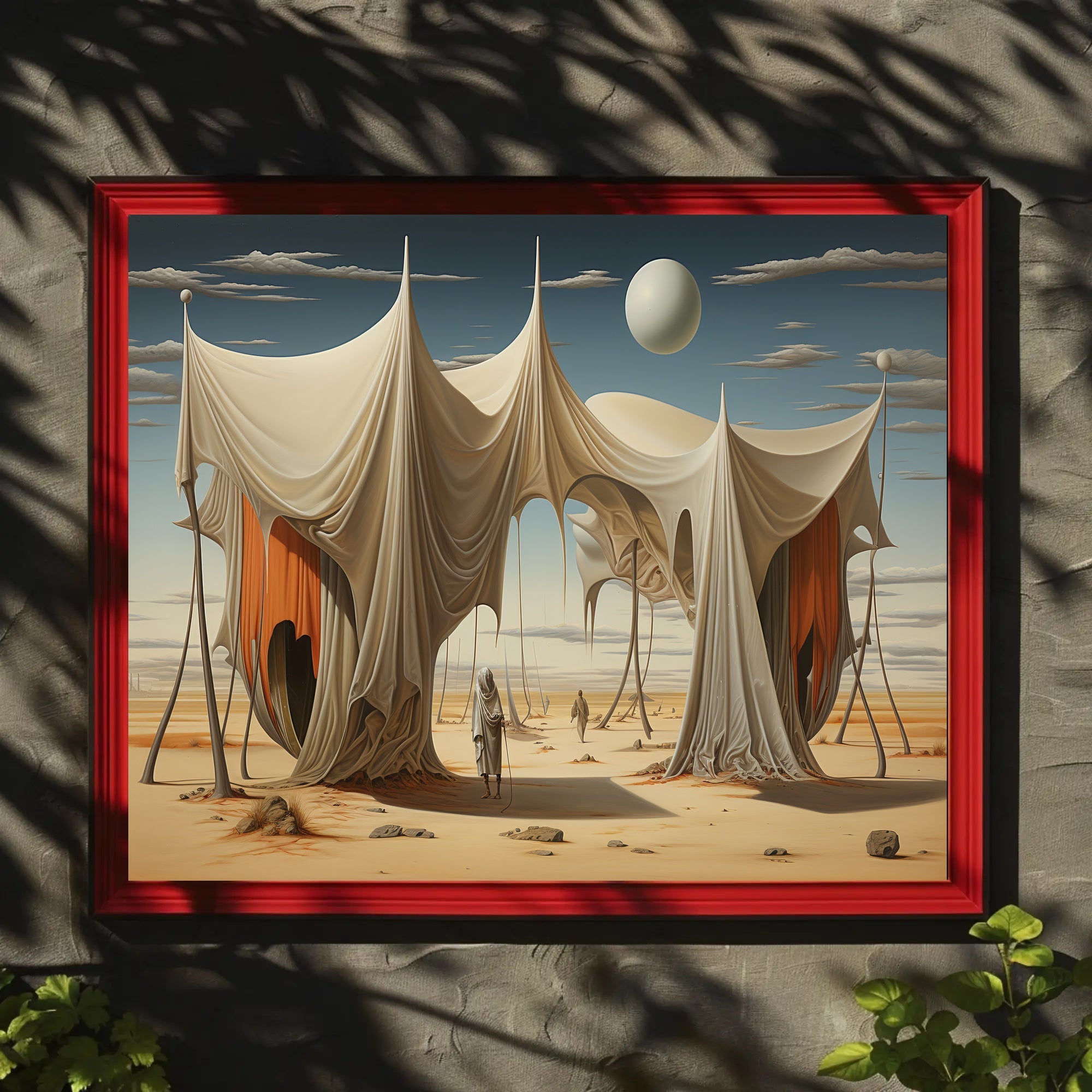 Surreal Desert Dreamscape in Futuristic Sci-Fi Poster