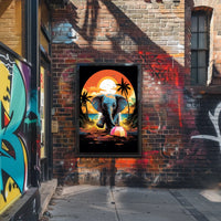 Elephant Paradise At Sunset Poster