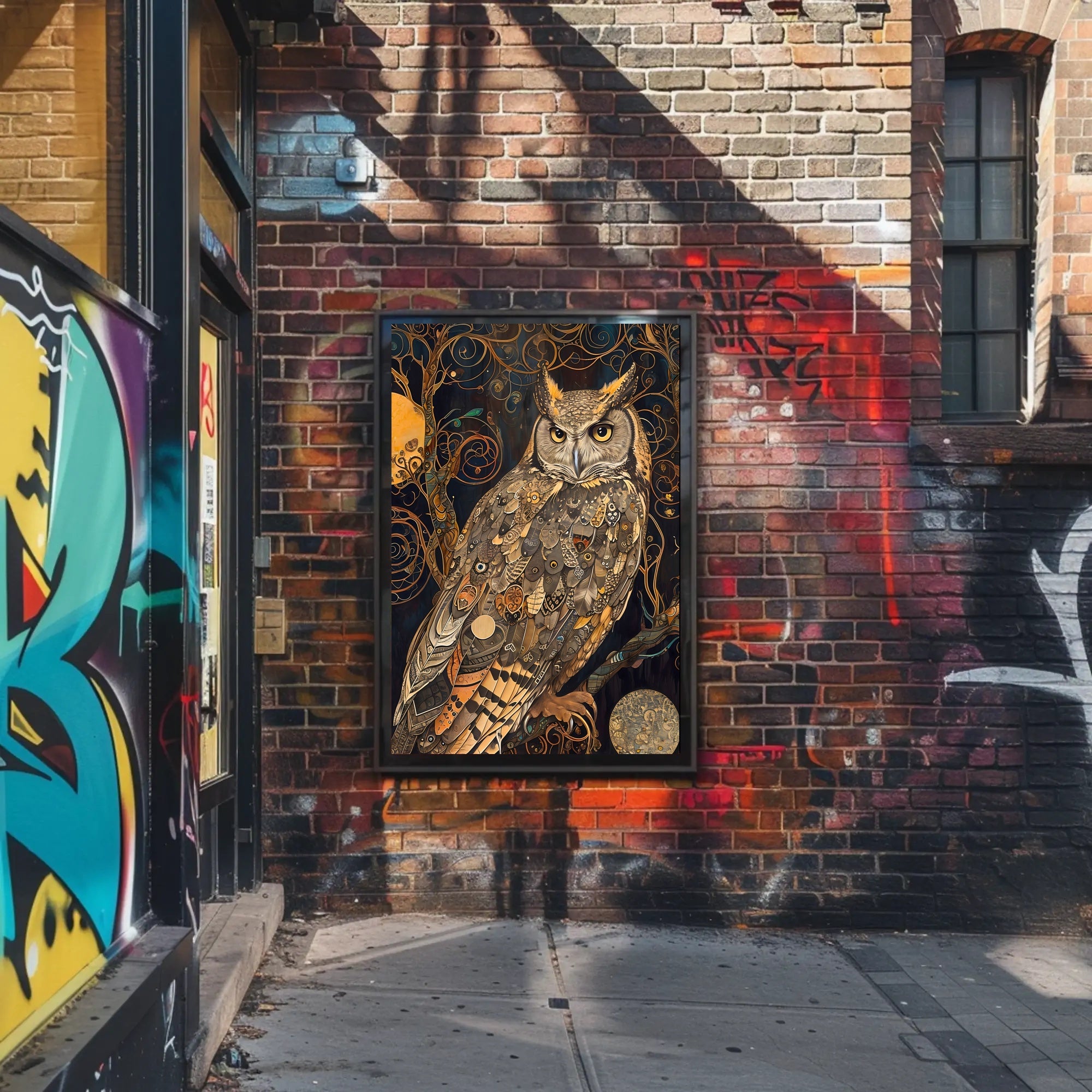 Intricate Owl Fantasy Surrealism Art Print Fantasy or Mythology Poster