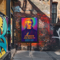 Andrew Jackson 7th President of the United States Neon Gradient Overlay Poster