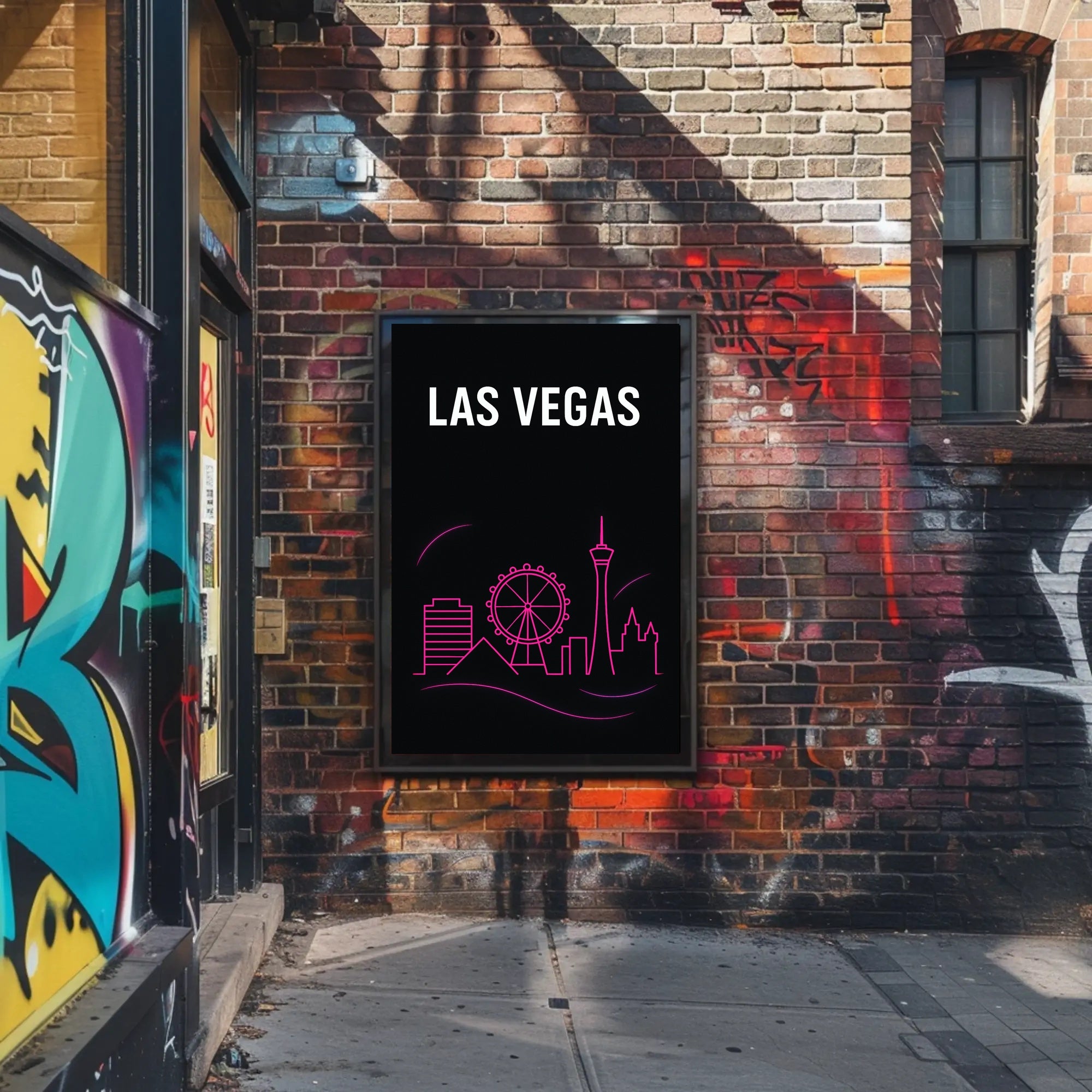Las Vegas Neon Skyline Poster PosterGoat