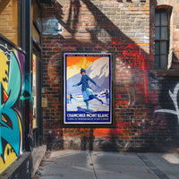 Chamonix-Mont Blanc Vintage Winter Sports Travel Poster PosterGoat