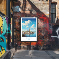 Galway Ireland Cityscape Travel Poster