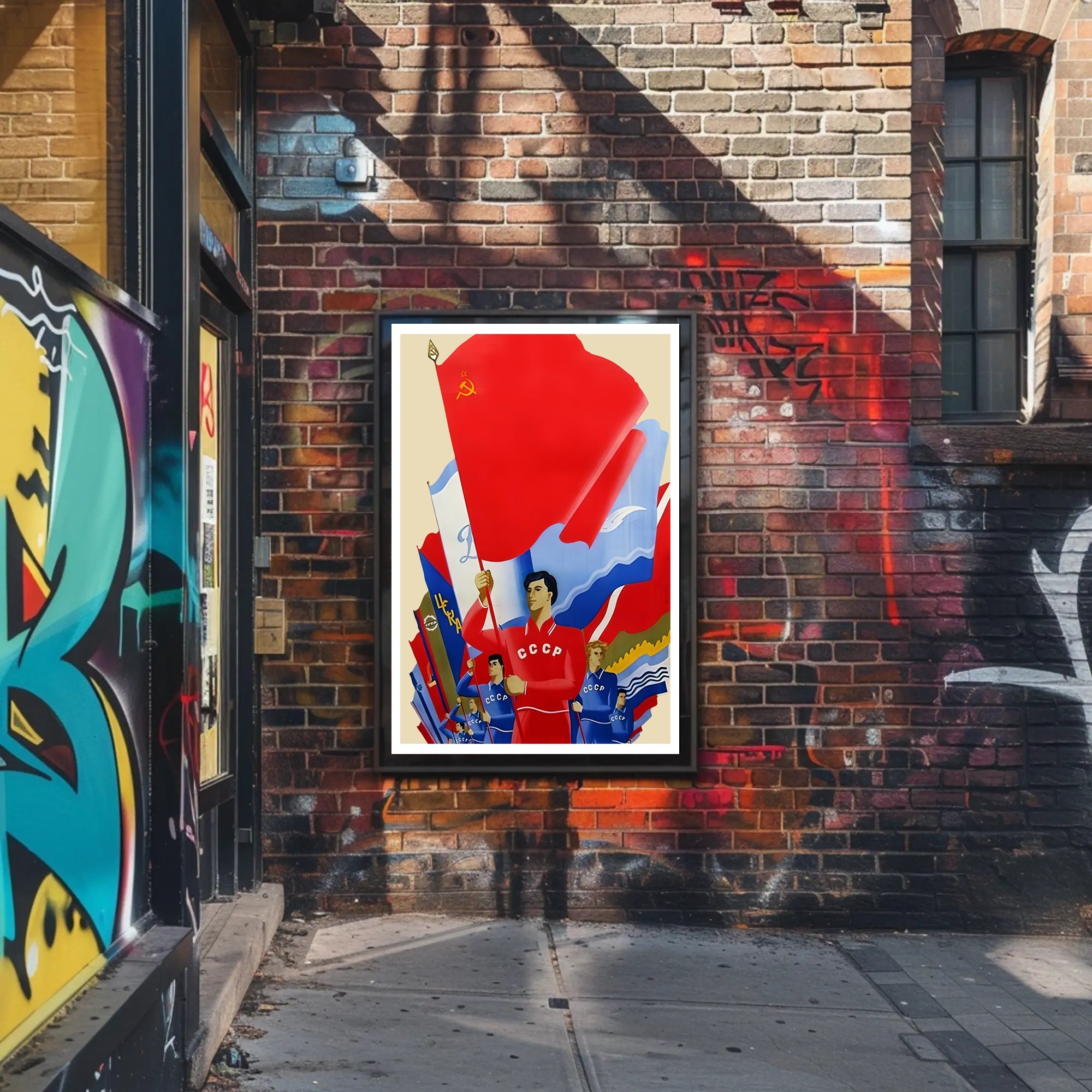 Soviet Union Propaganda Art: Bold Patriotic Imagery Poster