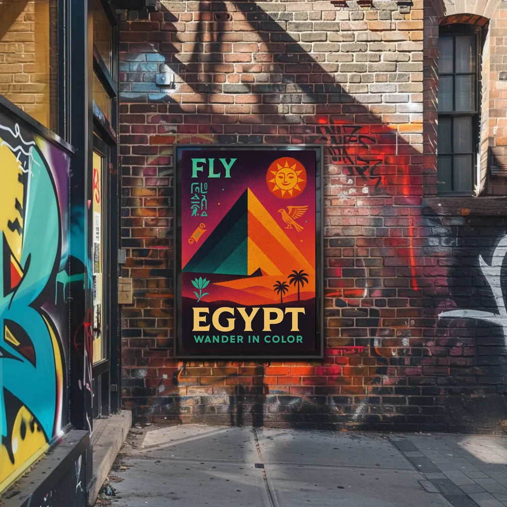 Egyptian Adventure Vibrant Pyramids Travel Poster PosterGoat