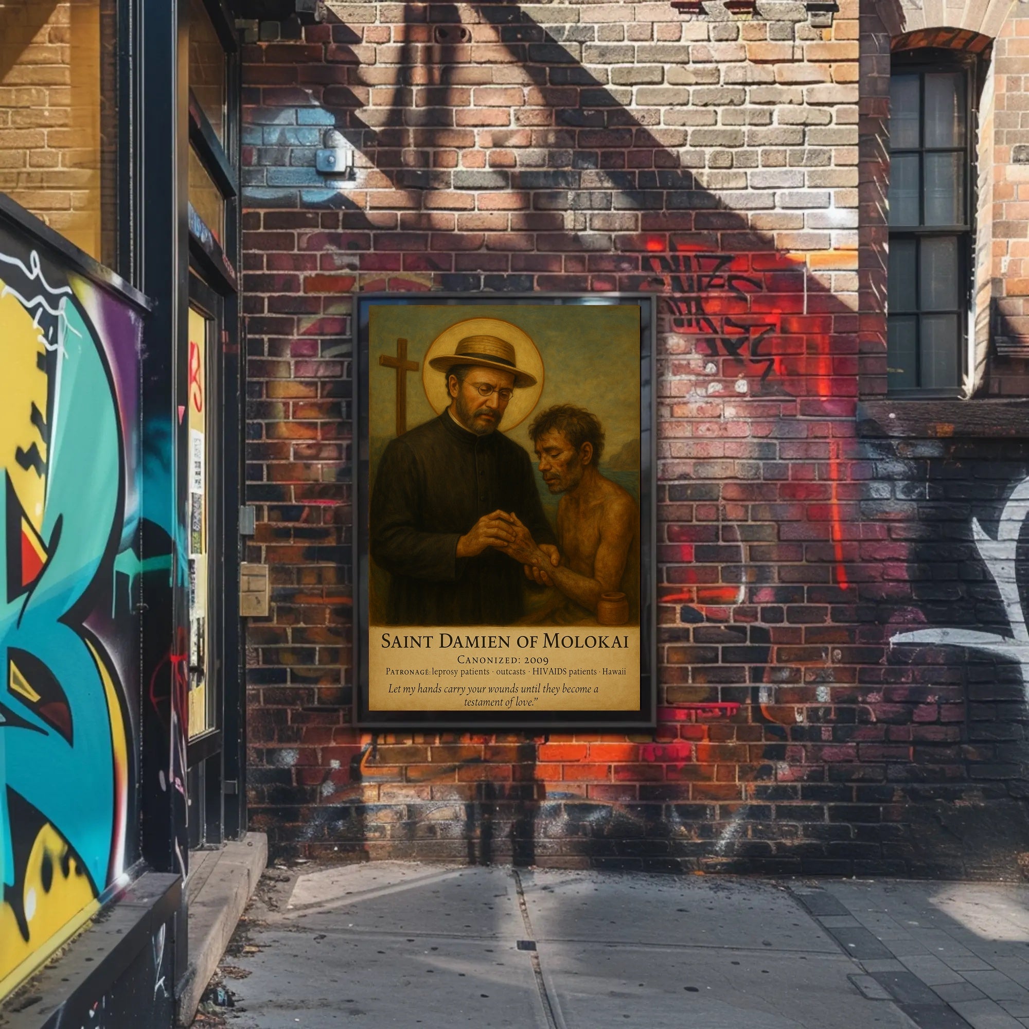 Saint Damien Reverent Compassion Cultural or Heritage Poster