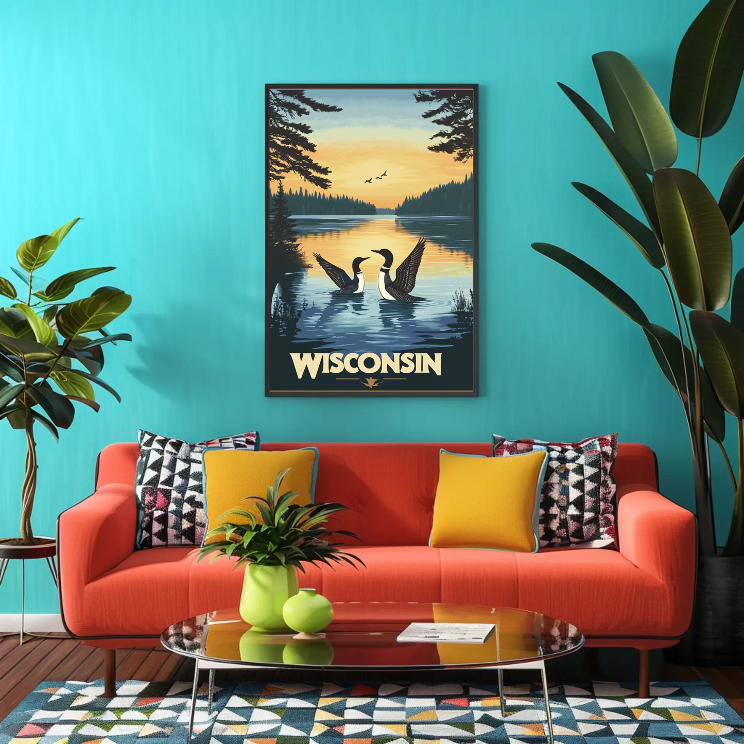 Wisconsin Lake Vintage Poster