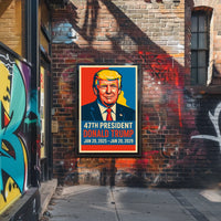 Trump Visionary Leadership Pop Art Portrait Bold Patriotic Wall Decor Collectible Statement Modern Vivid Display Poster