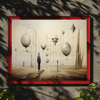 Surrealistic Dreamscape with Abstract Human Figures Artistic Poster