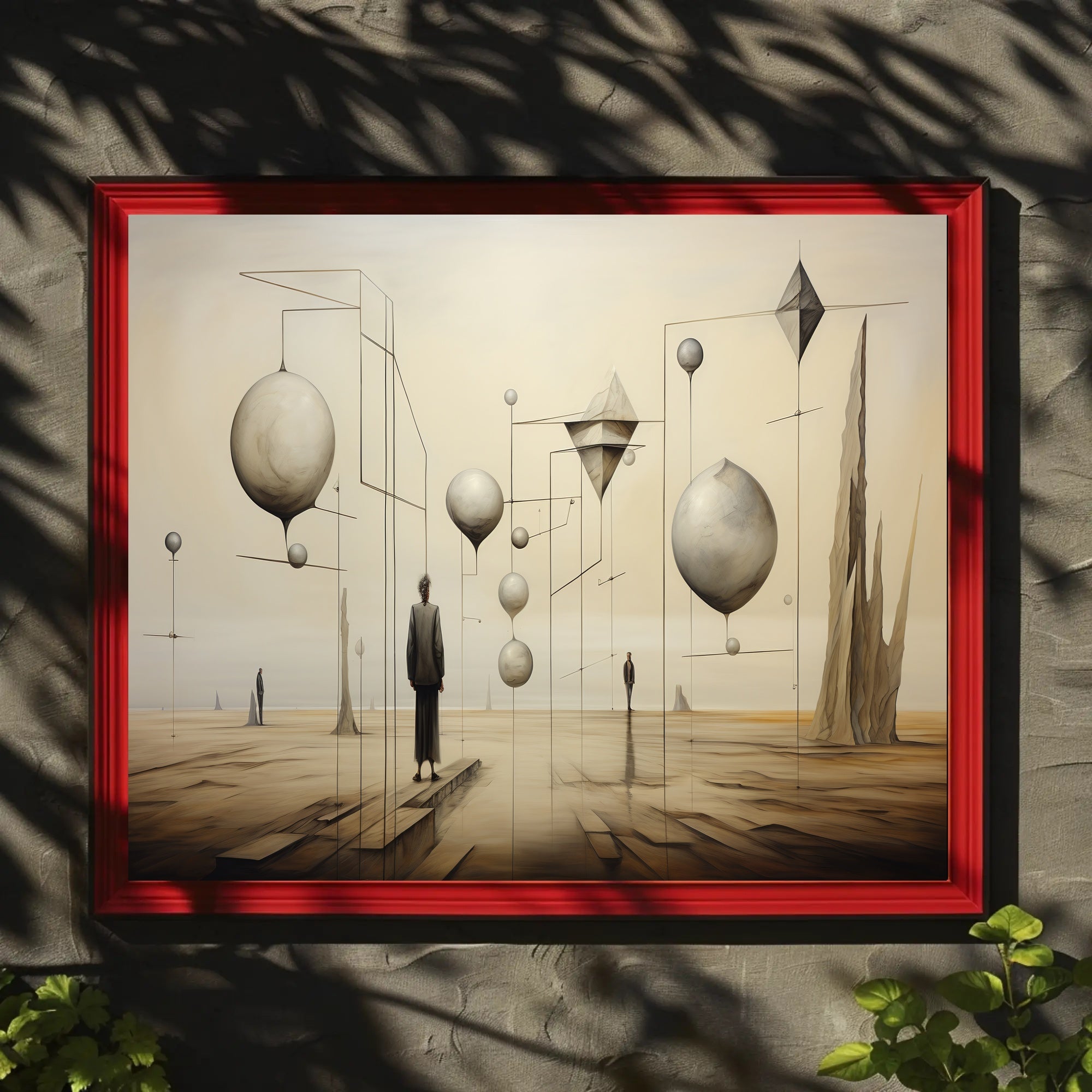 Surrealistic Dreamscape with Abstract Human Figures Artistic Poster