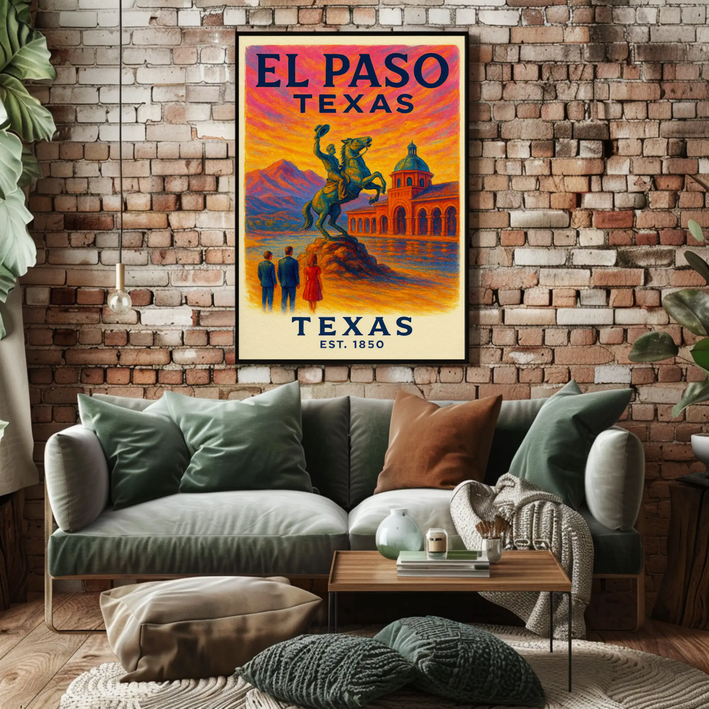 El Paso Texas Sunset Equestrian Monument Poster