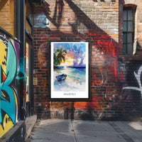 Mauritius Sunset Beach Travel Poster PosterGoat