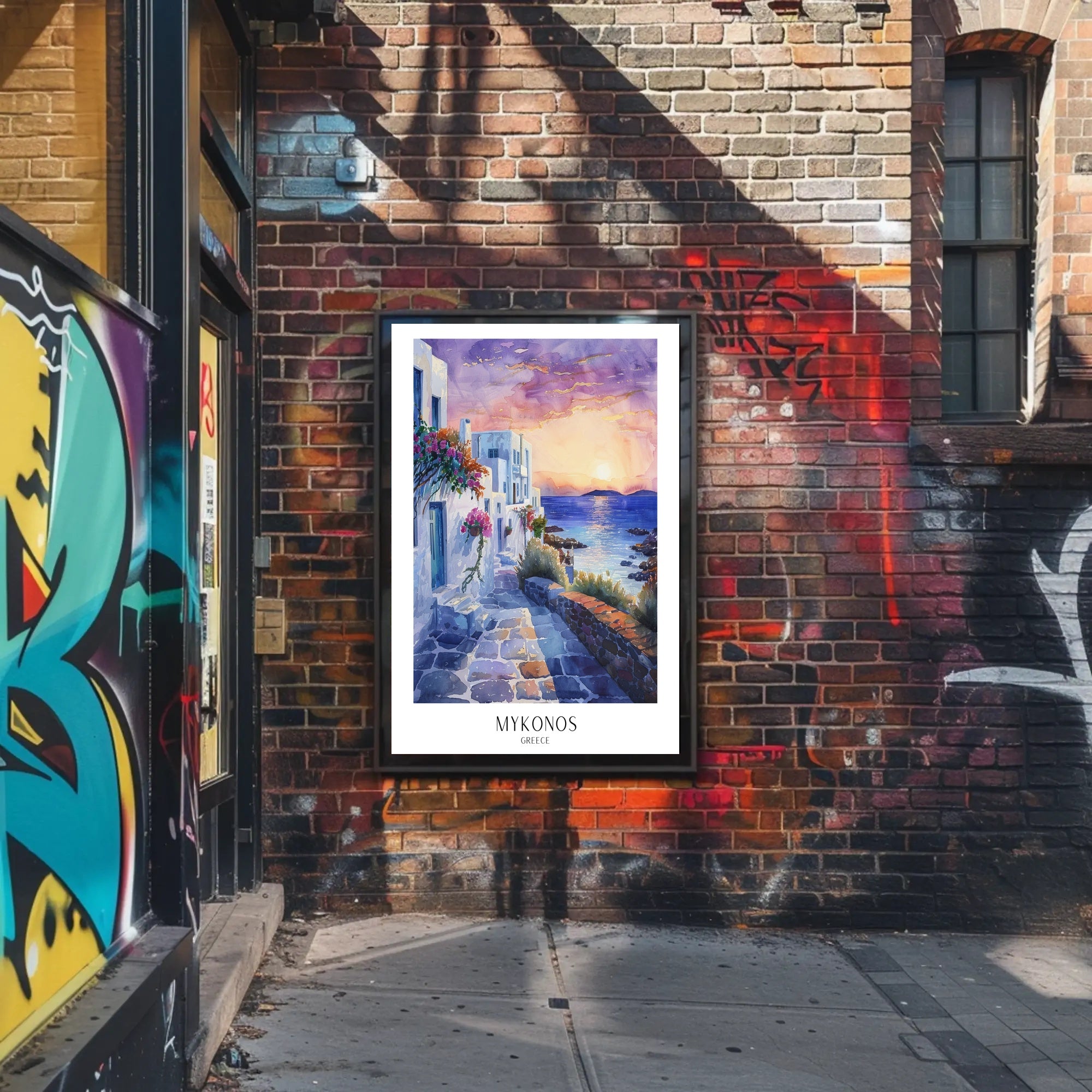 Mykonos Sunset Dreaming Travel Poster PosterGoat