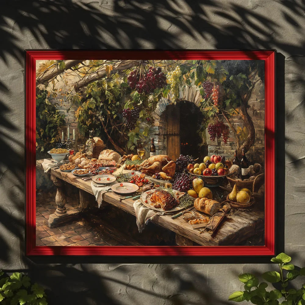 Mediterranean Feast: Rustic Celebration Art Poster