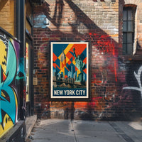 New York City Iconic Landmarks Poster Modern Wall Art