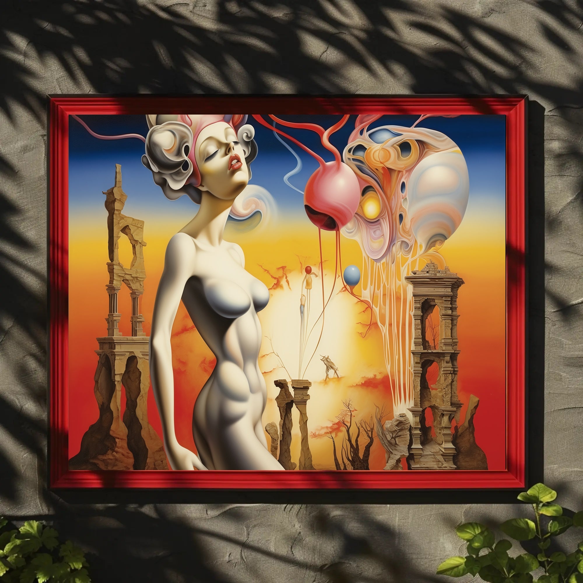 Surreal Dreamscape with Futuristic Figure - Abstract or Artistic Poster