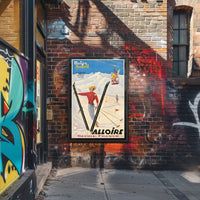 Vibrant Skiing Adventure in Valloire Travel Poster PosterGoat